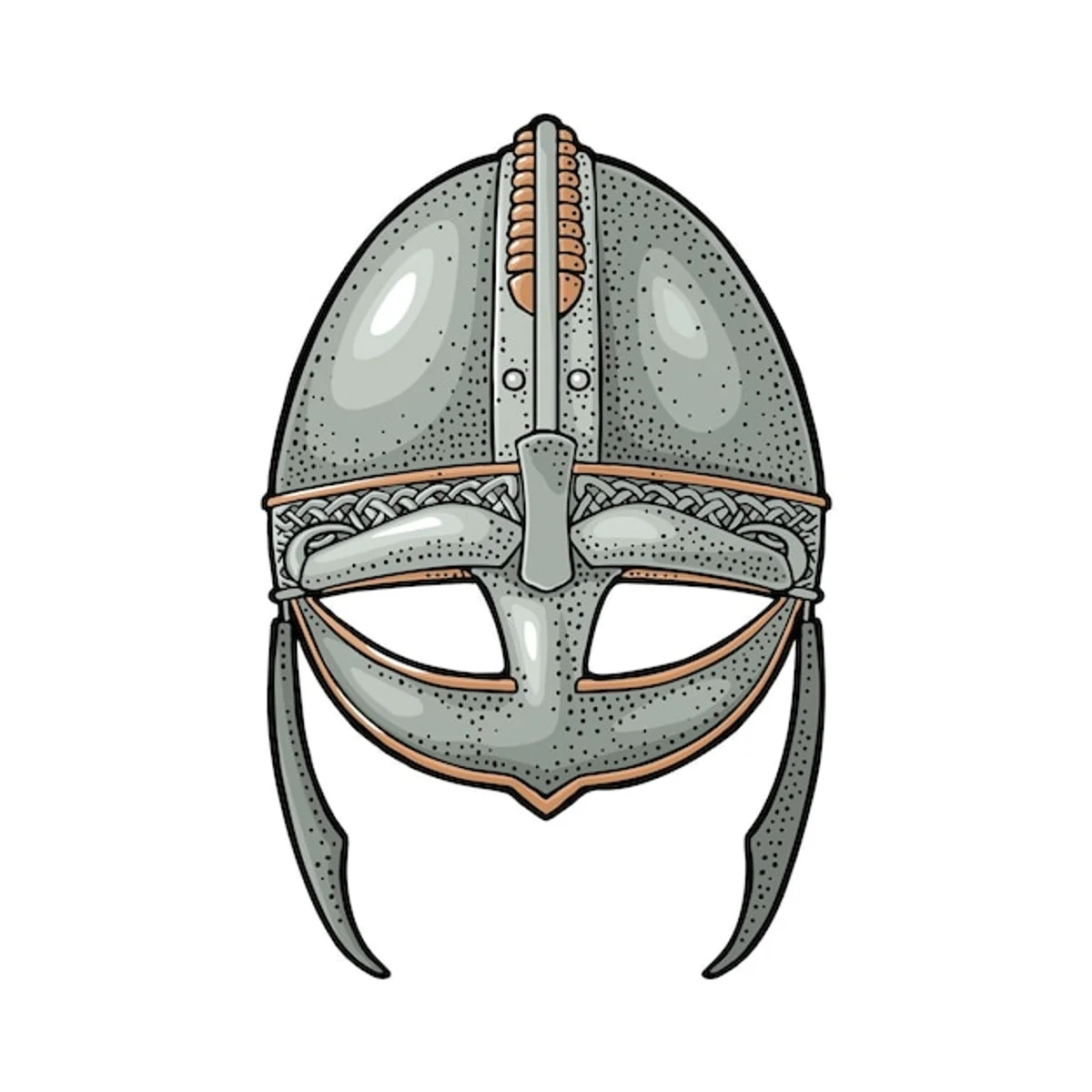 viking helmet without horns historic illustration