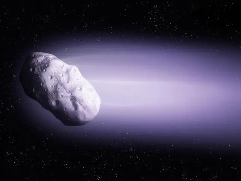 comet close up surface space