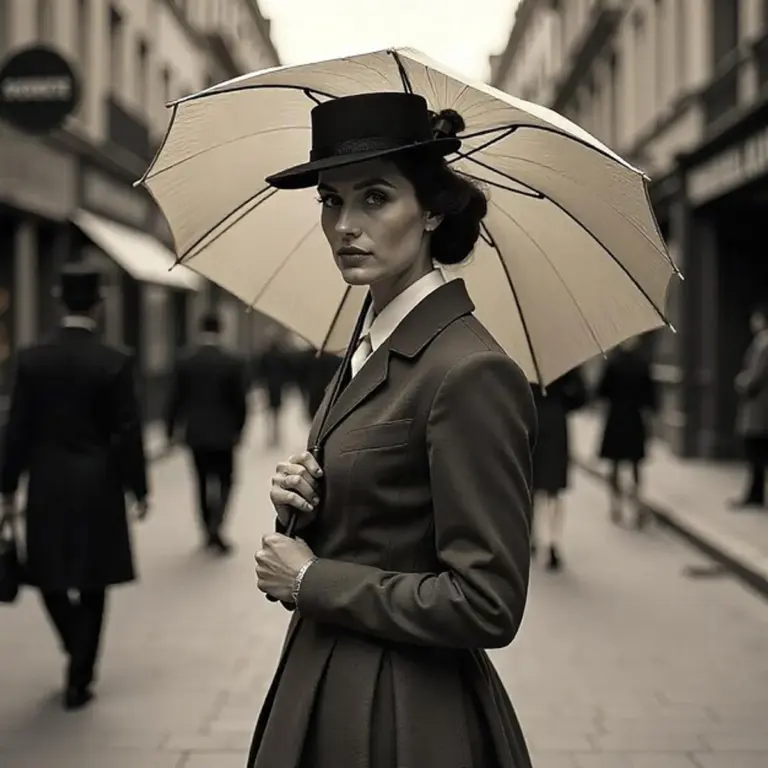 vintage umbrella classy fashion street style