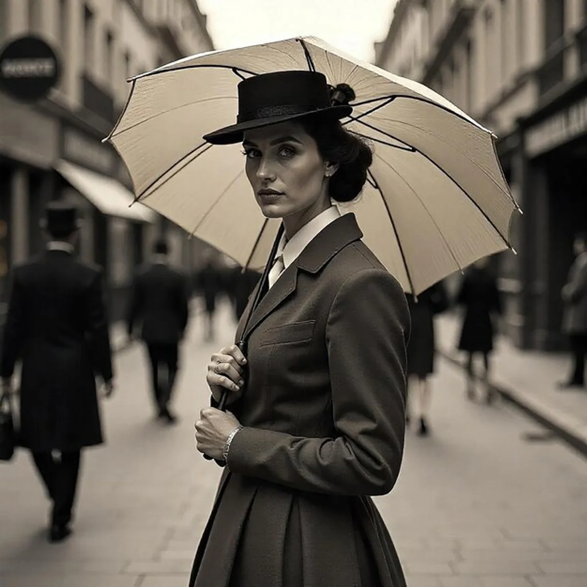 vintage umbrella classy fashion street style