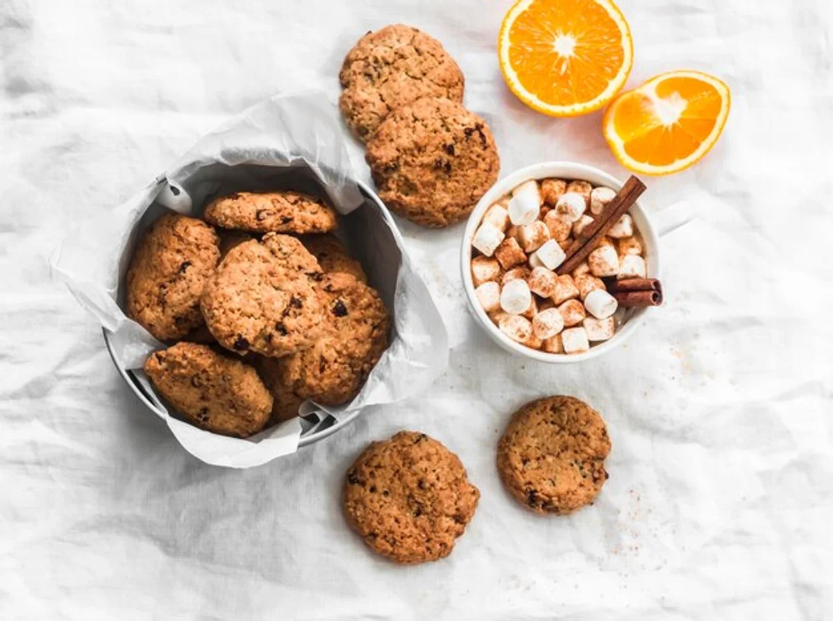 homemade walnut cranberry snack desk top view