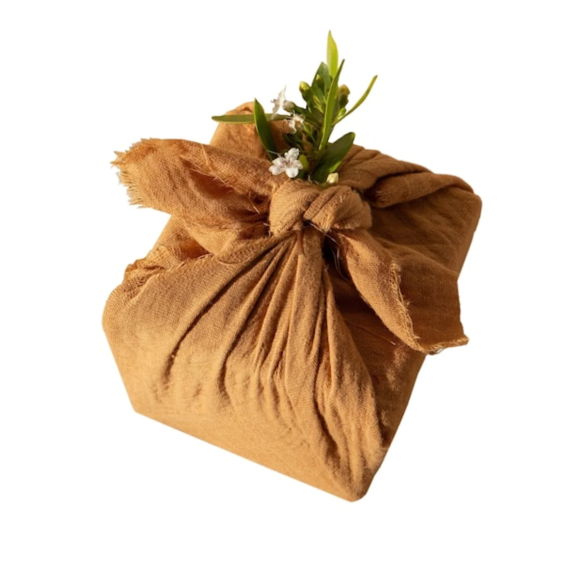 fresh bread in cotton bag with rice sachet kitchen