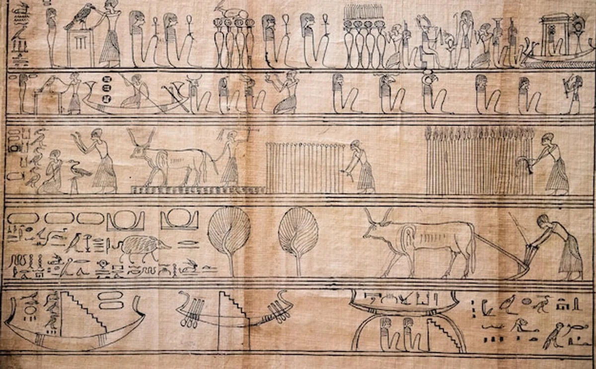 Ancient Egyptian architectural blueprints papyrus