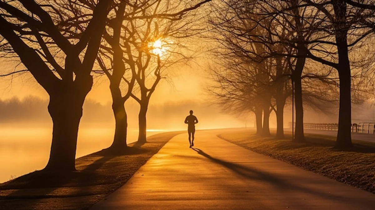 morning jogger park sunrise fitness