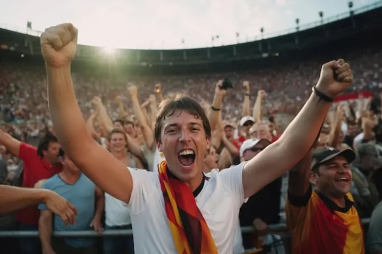 German esports team celebration large audience