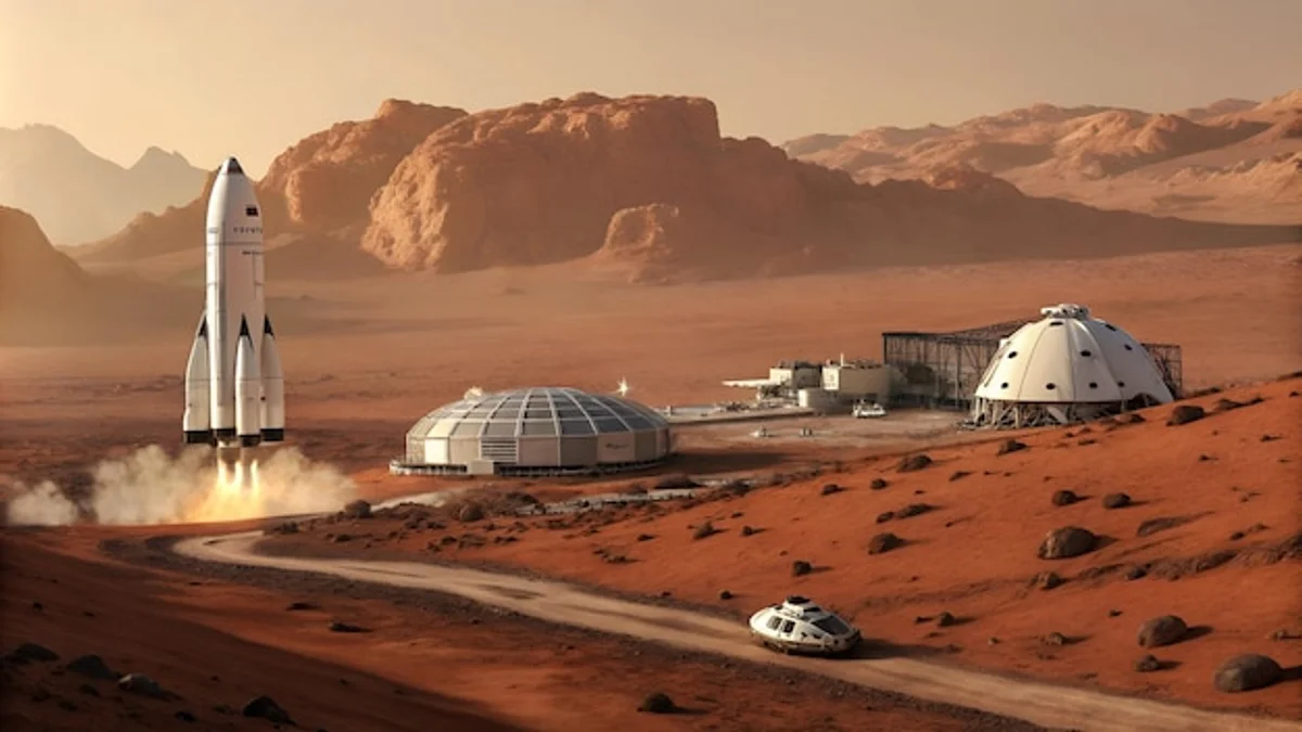 mars surface tourist travel fantasy