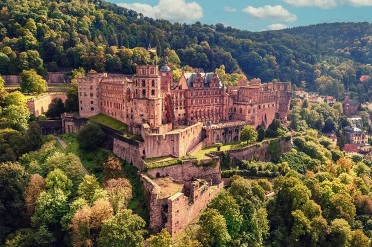 germanic civilization ruins drone view