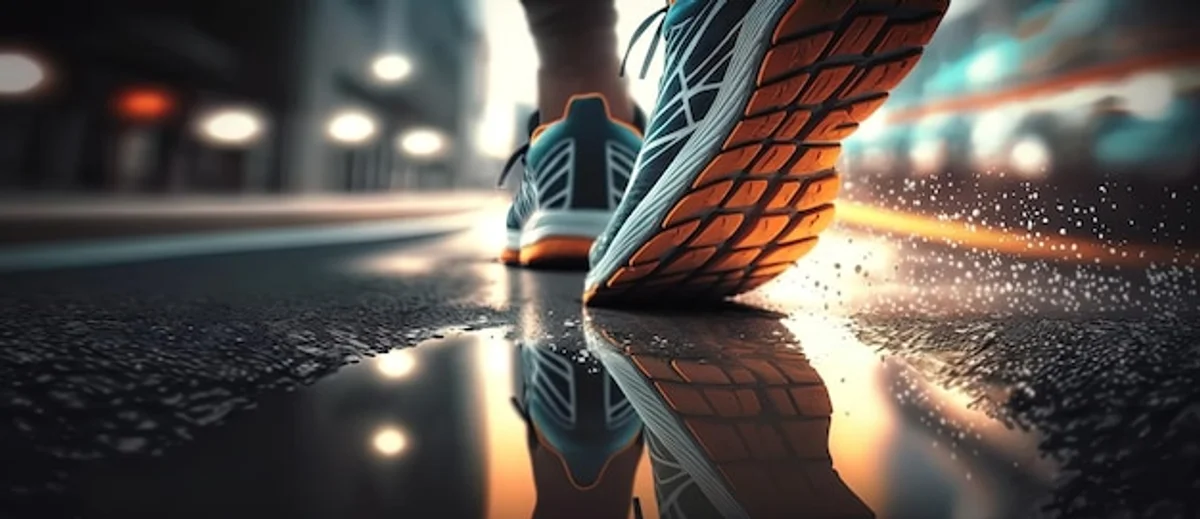 correct running form urban jogger close up