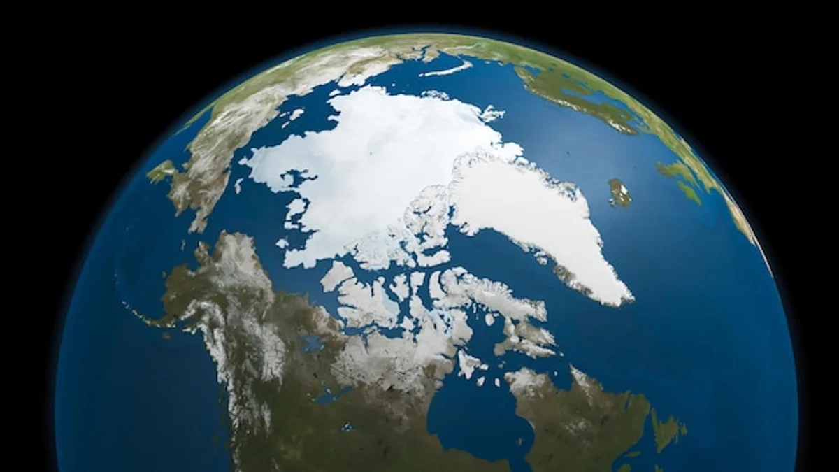 melting glaciers in northern europe satellite view