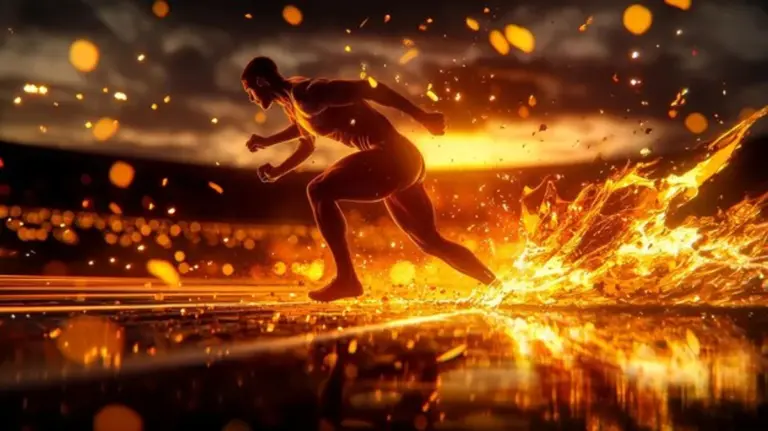 athlete breaking world record moment dynamic