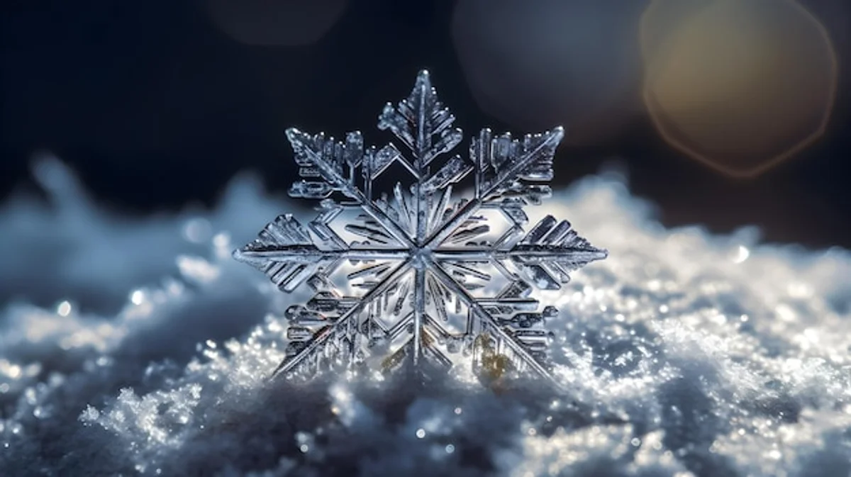 microscopic view of snowflake structure