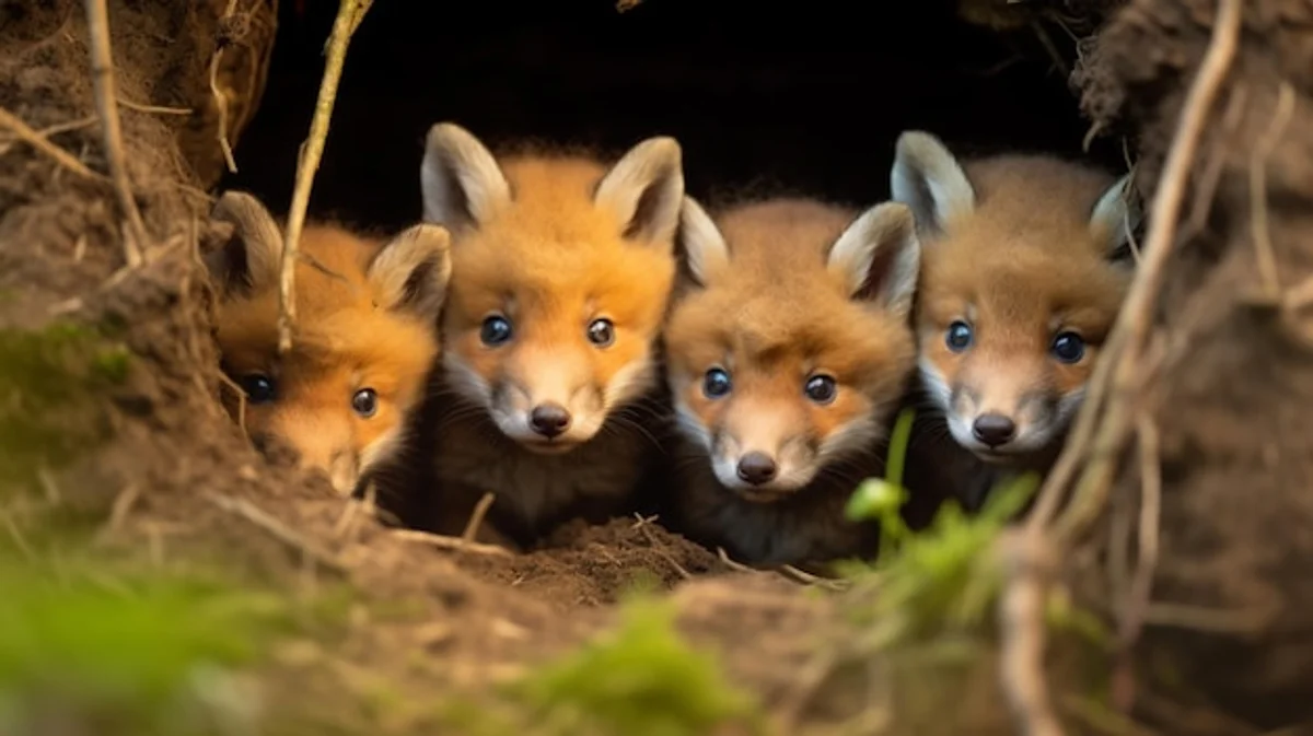 wild fox in german forest