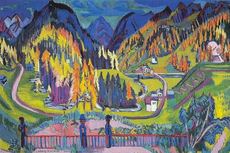 German expressionist and impressionist paintings side by side dramatic