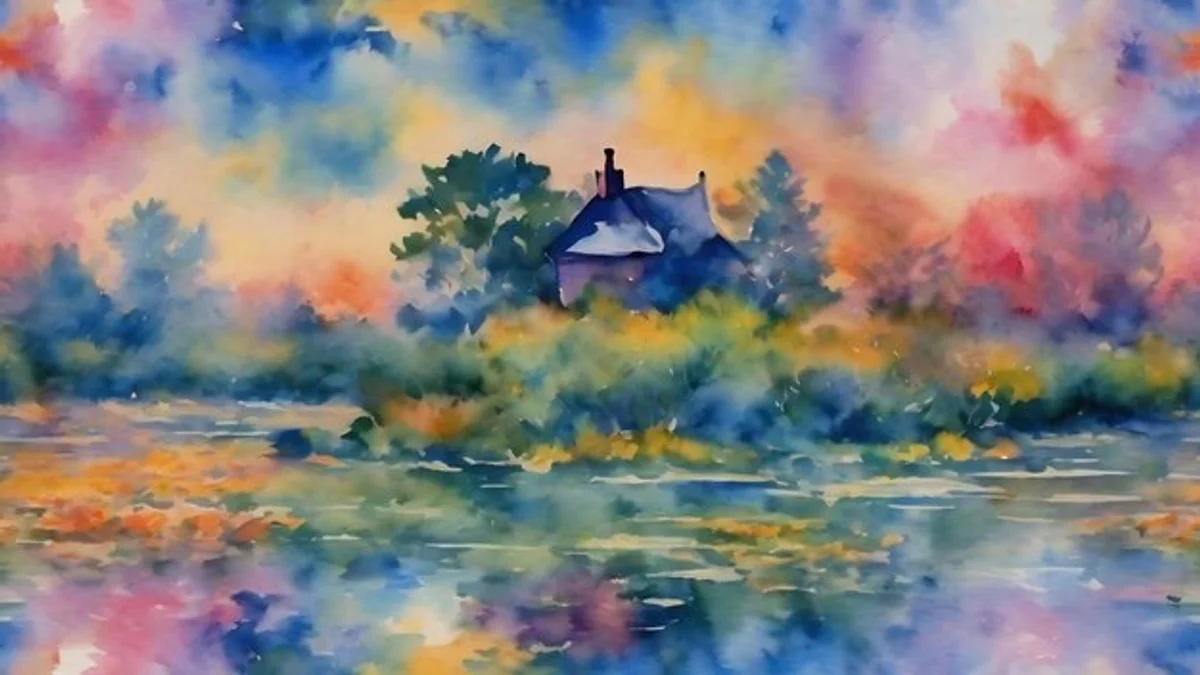 Impressionist painting sunlit landscape Germany