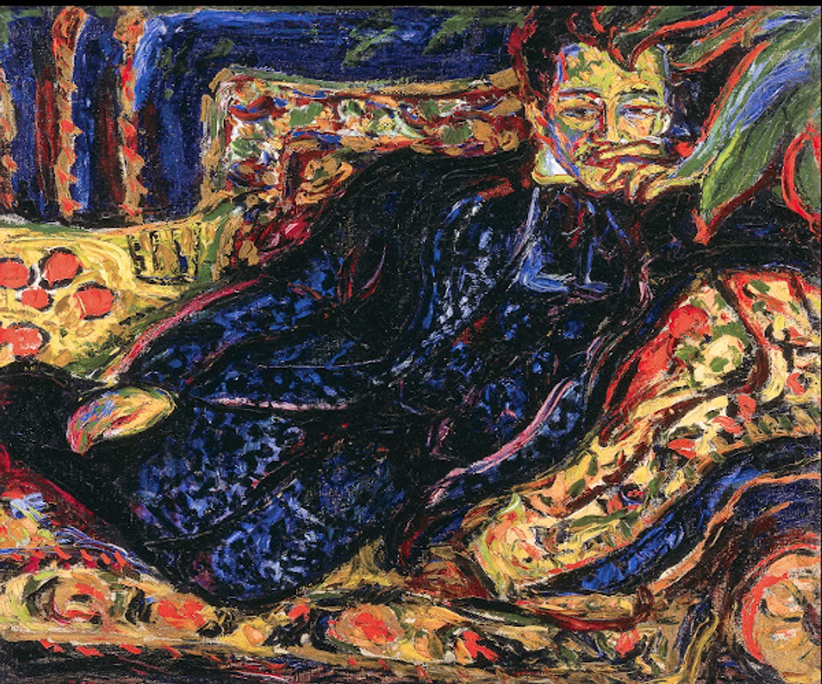 Expressionist dramatic portrait painting German Kirchner style