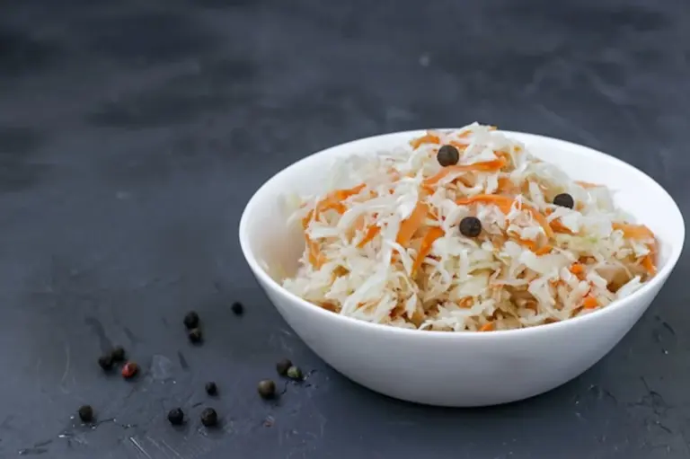 homemade sauerkraut fermentation closeup