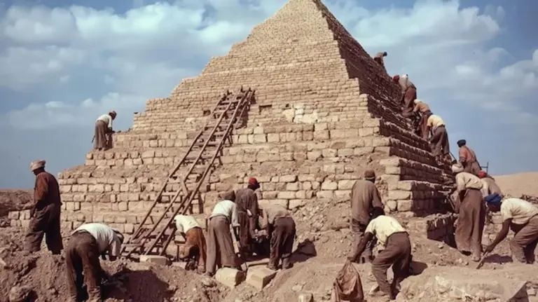 ancient egypt pyramid construction real workers engineering
