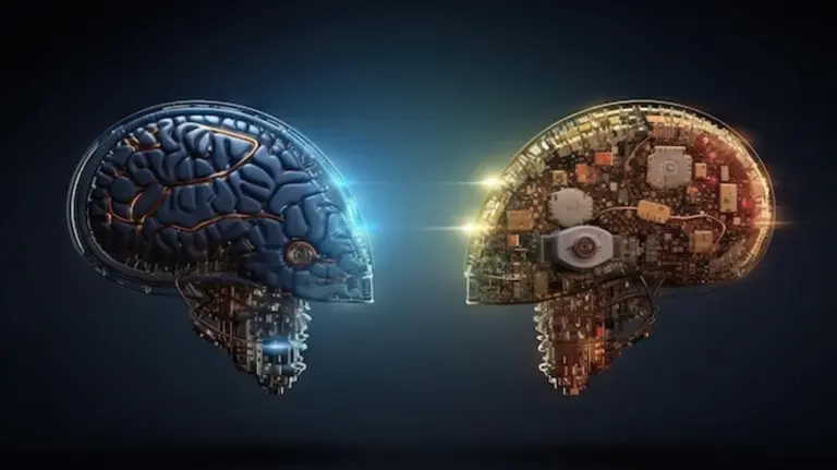 human brain and artificial intelligence face to face