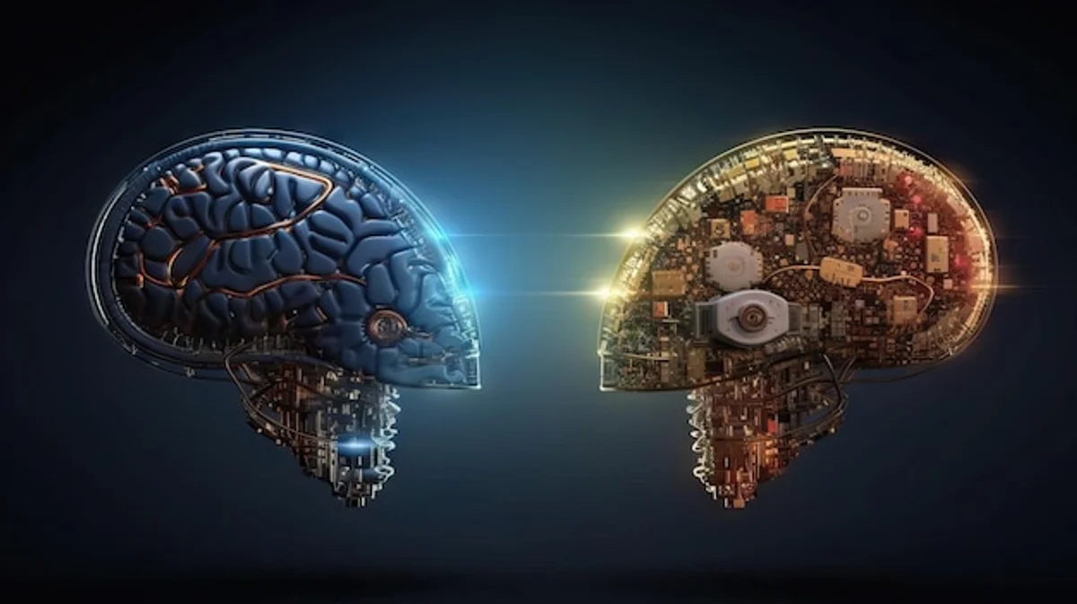 human brain and artificial intelligence face to face