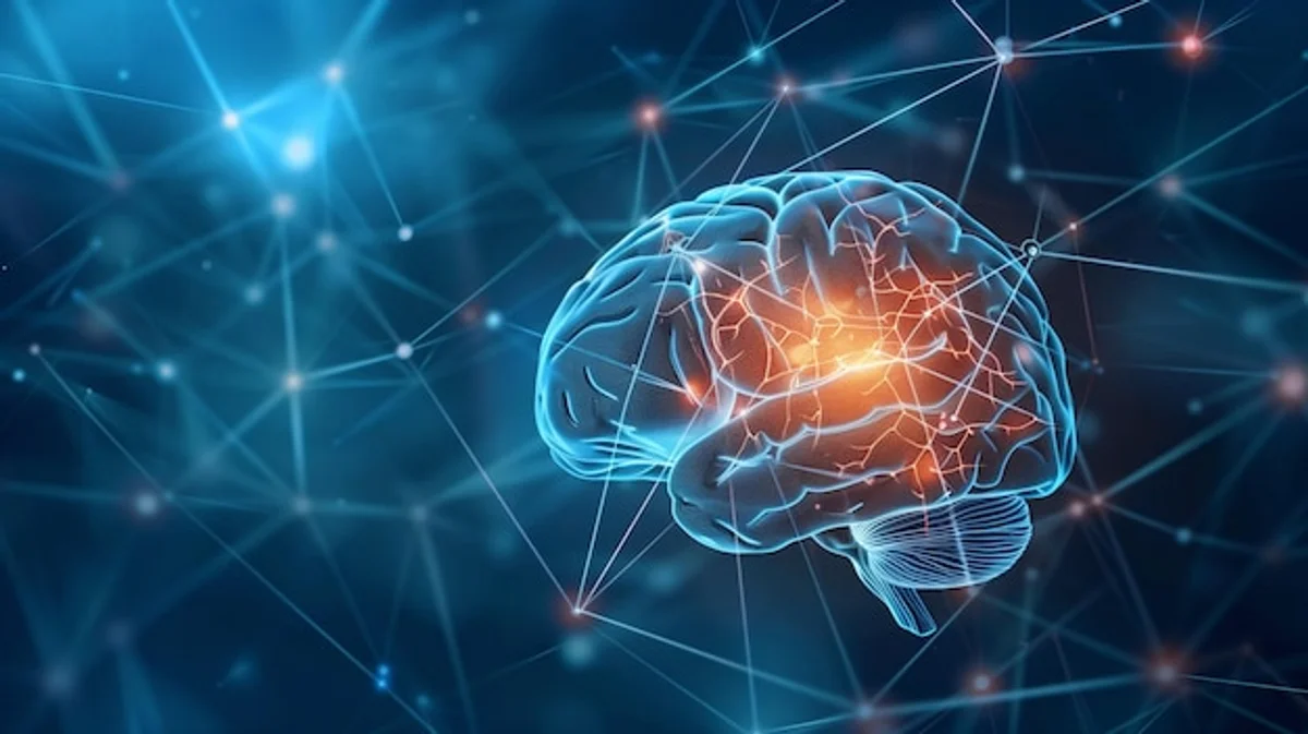 human brain vs artificial intelligence illustration neural network
