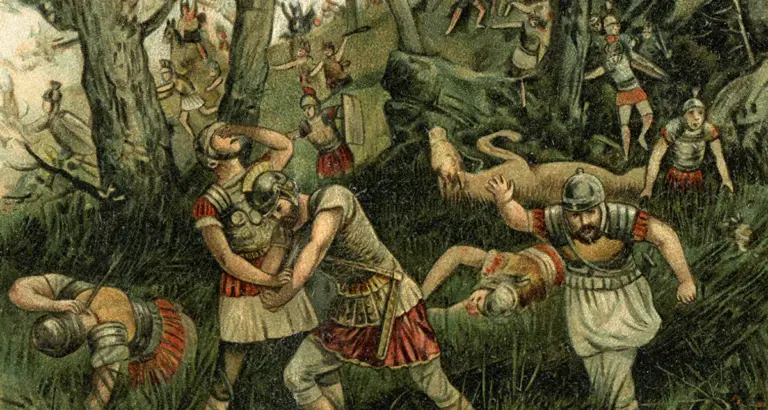 germanic warriors and roman soldiers interaction