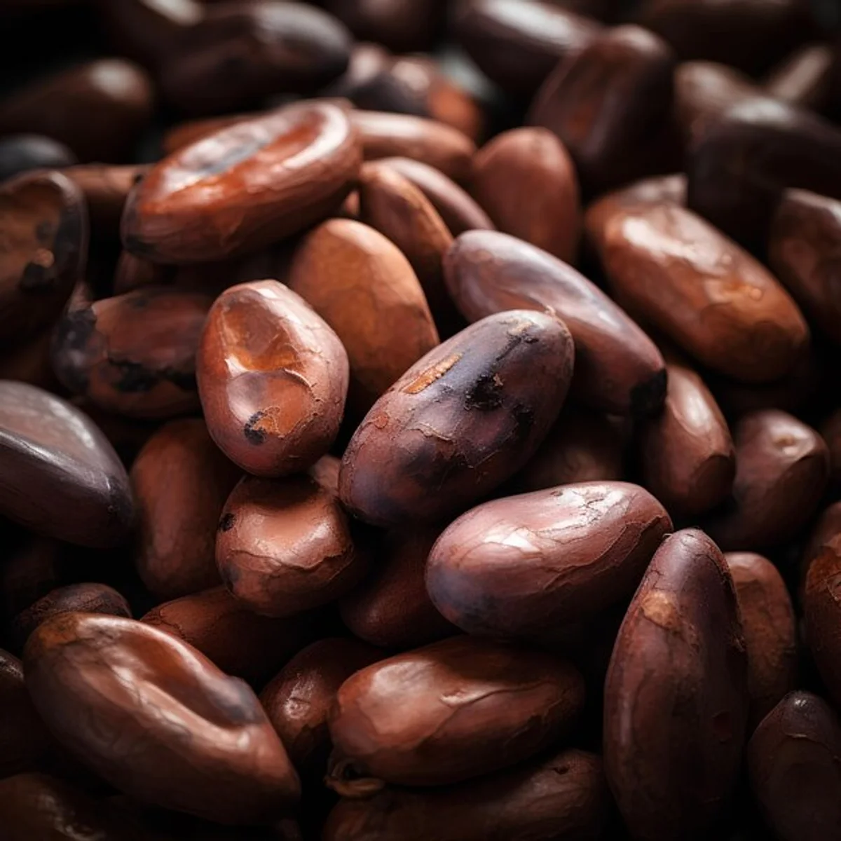 coffee beans shining cookware closeup