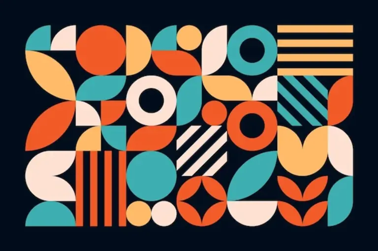 vibrant bauhaus style abstract art contemporary modern