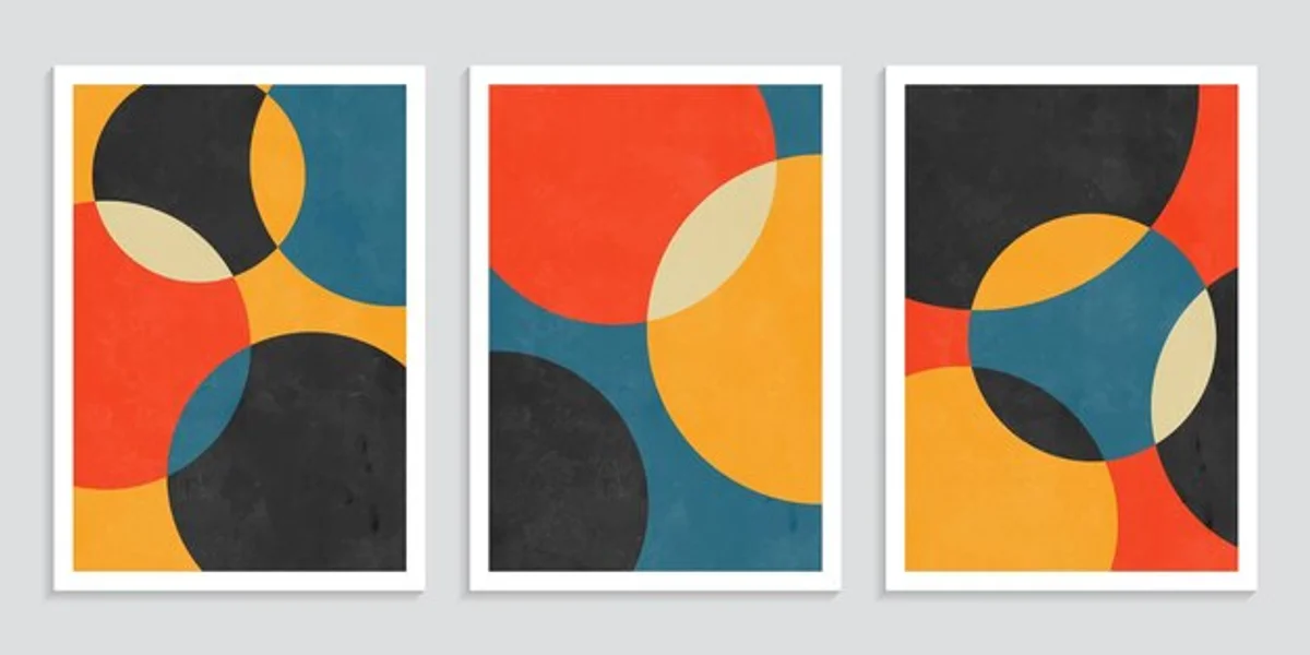 colorful abstract bauhaus artwork contemporary wall