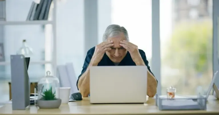 stressed man in modern office memory loss