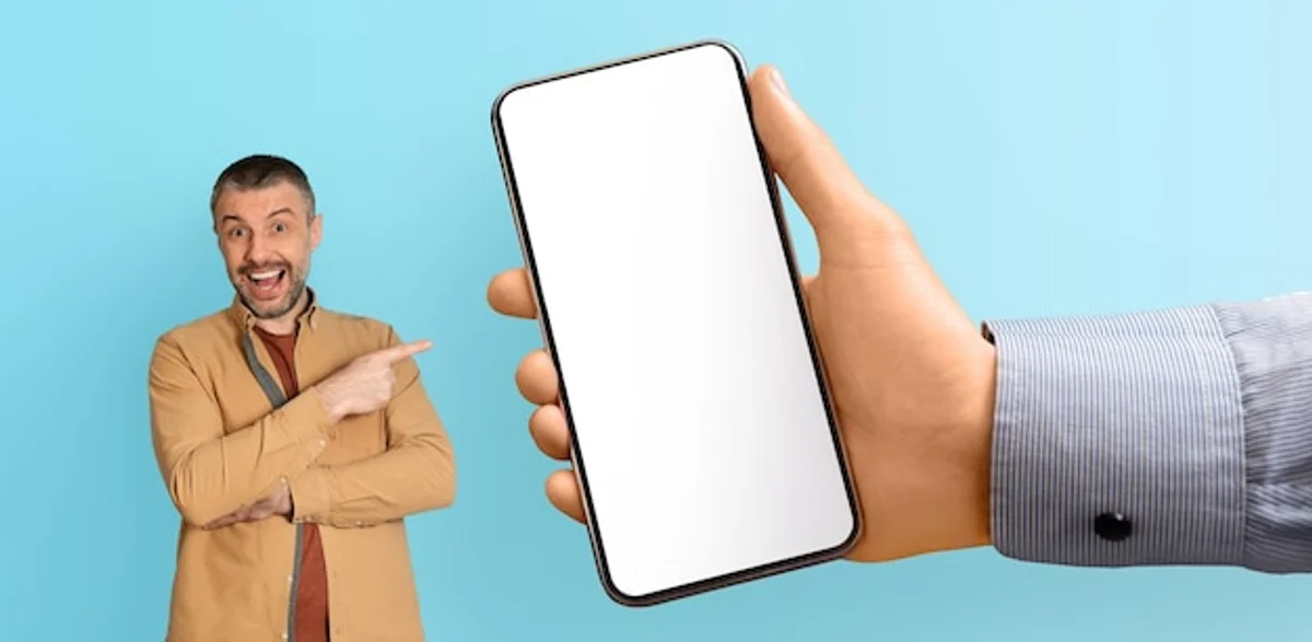 vintage huge mobile phone in hand