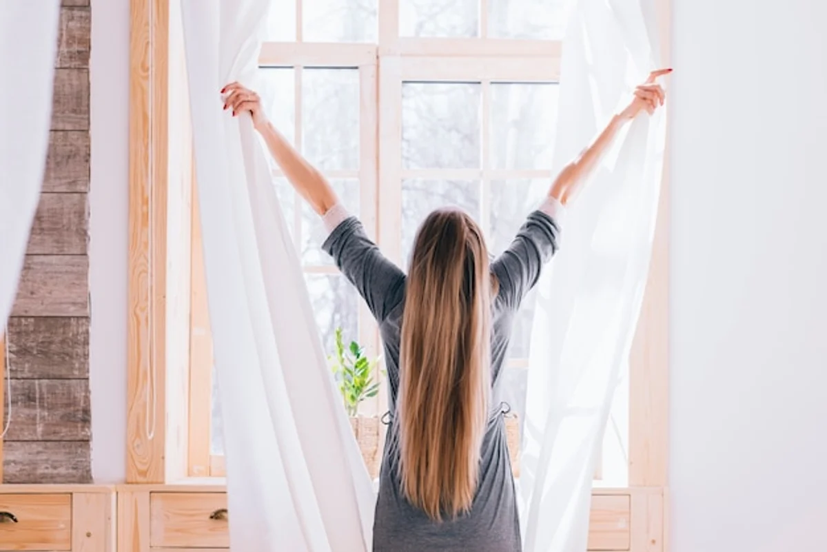 morning breathing routine sunshine window