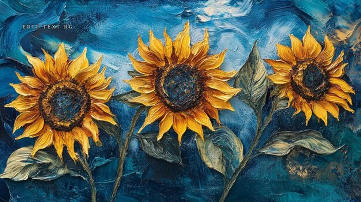 sunflowers van gogh texture macro
