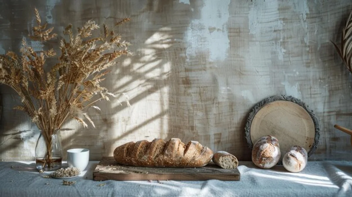 fresh sourdough bread traditional German bakery minimal morning
