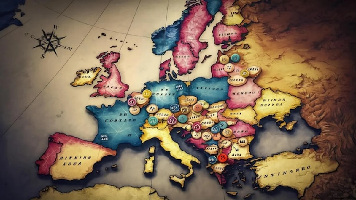 distorted europe map infographic